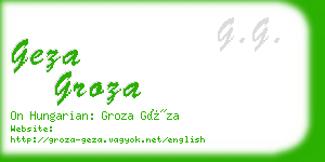 geza groza business card